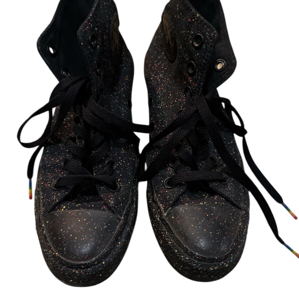 Converse Black High-Top Sneakers with Rainbow Insole